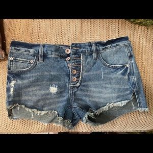 Free People dark wash jean shorts